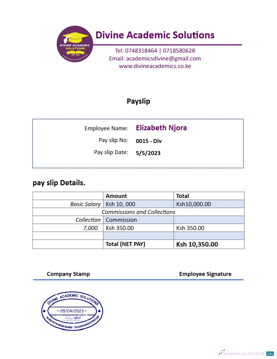 Download Divine Academic Solutions payslip template in Word and PDF formats.pdf, 1 Photoshop template